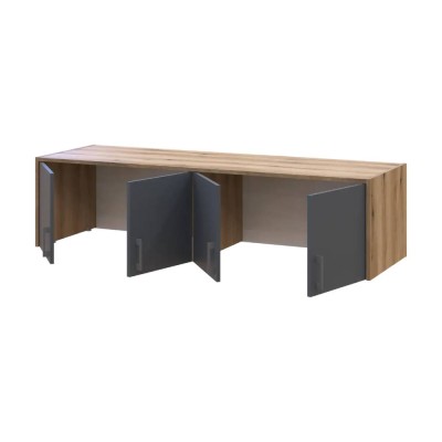 Антресоль Doros Ронди Дуб Артизан/Графит 4 ДСП 160х52х41 (DRS-011604)