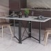 Стол-книжка трансформер Орион 2 Ferrum-decor 750x1520x730 Черный металл ДСП Бетон 16 мм (FRD-104589) - фото 1