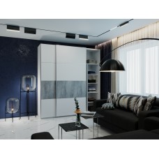 Шкаф-купе двухдверный Doros G-Caiser 220х60х240 см Белый/Бетон (DRS-011006)