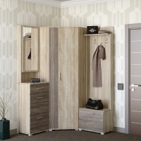 Передпокій Еверест Бриз-3 з кутовою шафою ШКУ-14 (3 елементи) сонома/трюфель (EVR-2657)