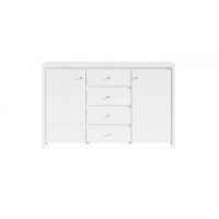 Комод у спальню ВМК БРВ Крістіна KOM2D4S Білий/Білий глянець 