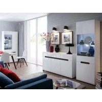 Модульна стінка для вітальні ВМК БРВ Ацтека N77814 Білий/Білий глянець