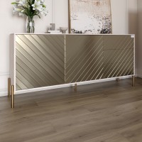 Комод с золотыми металлическими ножками LION Амарант 168x40x76,5 см Самоа Дымчатый/Перламутровый металлик (RAL-7048) 1680x400x765 мм (LION-041980)