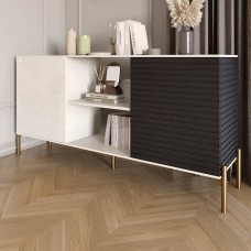 Комод відкритий на золотих металевих ніжках LION Грей Бетон Style/Асфальт 