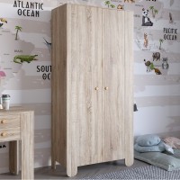 Шкаф распашной двухдверный в детскую комнату 900х450х1900 LION Инди Дуб сонома (LION-041582)