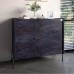 Комод із 4 шухлядами LION Wood із чорними ніжками 100х90х45 см Бетон темний - фото 1