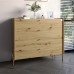 Комод с 4 ящиками LION Wood с золотыми ножками 100х90х45 см Дуб Артизан (LION-042964) - фото 1