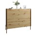 Комод с 4 ящиками LION Wood с золотыми ножками 100х90х45 см Дуб Артизан (LION-042964) - фото 2