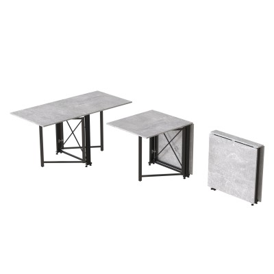 Стол-книжка трансформер Орион 2 Ferrum-decor 750x1520x730 Черный металл ДСП Бетон 16 мм (FRD-104589) Стол-книжка трансформер Орион 2 Ferrum-decor 750x1520x730 Черный металл ДСП Бетон 16 мм (FRD-104589)