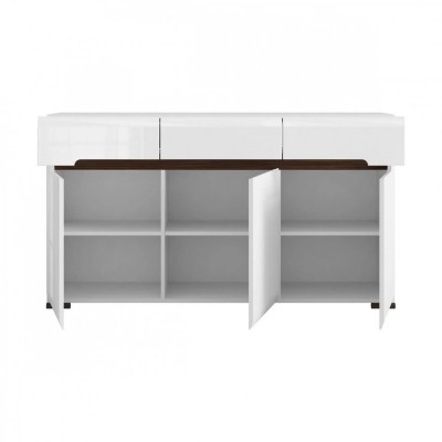 Комод у вітальню ВМК (БРВ) Амелiя KOM3D3S/8/15 N Білий/Білий глянець