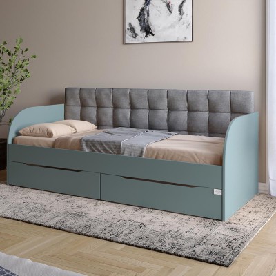 Дитяче полуторне ліжко LION Л-7 з ящиками та ламелями Лілі-95 120x200 см Граніт сірий 