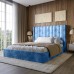 Двуспальная кровать LION Нино 160x200 см SILK 503 Темно-синий (LION-045050) - фото 1