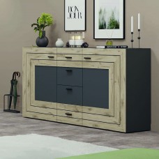 Комод 2Д4Ш Сокме Джейкоб 160x90x40,2 Дуб вікінг/Антрацит (SKM-081277)