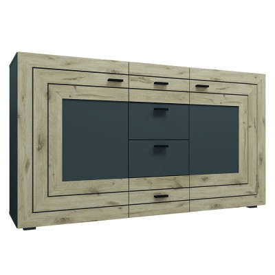 Комод 2Д4Ш Сокме Джейкоб 160x90x40,2 Дуб вікінг/Антрацит (SKM-081277) Комод 2Д4Ш Сокме Джейкоб 160x90x40,2 Дуб вікінг/Антрацит (SKM-081277)