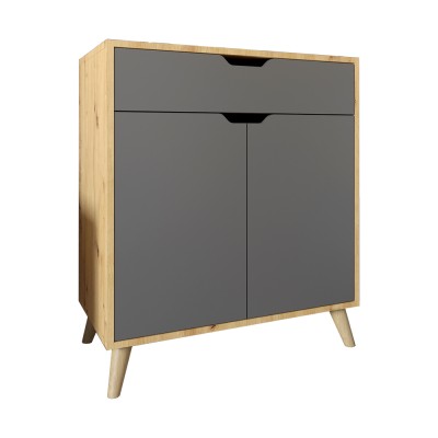 Комод у вітальню з ніжками в кольорі Горіх світлий М-ЗОН Борн 750 Дуб Артизан/Антрацит Комод у вітальню з ніжками в кольорі Горіх світлий М-ЗОН Борн 750 Дуб Артизан/Антрацит