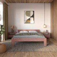 Двуспальная деревянная кровать Mebigrand Дели Орех лесной 140х190 см (MBG-3825)