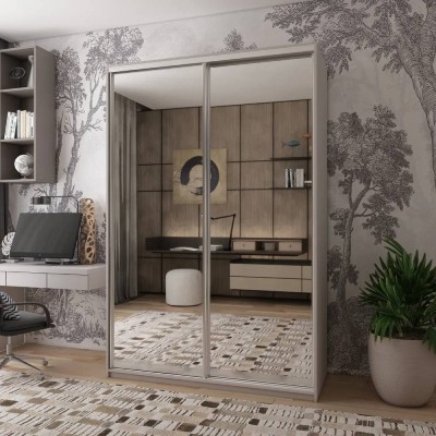 Шкаф купе Doros Сити Лайт Кашемир 2 Зеркала 150х45х225 (DRS-011799)