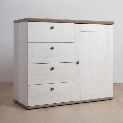 Комод в гостиную Гербор Тина KOM4S1D Сосна каньон/Дуб сонома трюфель (GRB-1165)