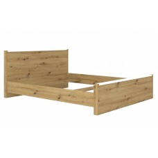 Кровать двуспальная (без основания под матрас) Гербор Рутения LOZ160 160x200 см Дуб артизан/Нимфея альба (белый) (GRB-1189)