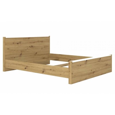 Кровать двуспальная (без основания под матрас) Гербор Рутения LOZ160 160x200 см Дуб артизан/Нимфея альба (белый) (GRB-1189)