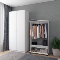 Шкаф распашной с полками Doros Промо 90х48х204 см Белый (DRS-011201)