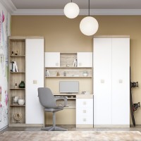 Дитяча стінка Еверест Соната Комплект 4 (модульна - 5 елементів) дуб сонома/білий (EVR-2585)