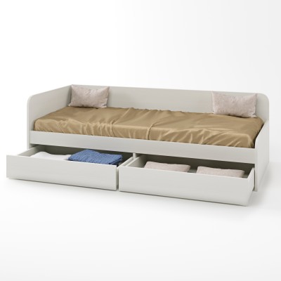 Односпальная кровать с ящиками Эверест Соната-800 80х190 см нимфея альба 