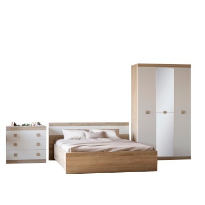 Спальня Соната Еверест Комплект 13 (модульна - 3 елементи) дуб сонома/білий Спальня Соната Еверест Комплект 13 (модульна - 3 елементи) дуб сонома/білий