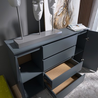 Комод Еверест КЛ-4 Лайт (телескопічні) 140х38х93 см Графіт