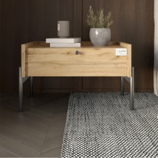 Тумба ліжкова LION Wood з одним ящиком Дуб Аппалачі чорні ніжки 