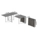 Стол-книжка трансформер Орион 2 Ferrum-decor 750x1520x730 Белый металл ДСП Бетон 16 мм (FRD-104596) - фото 3