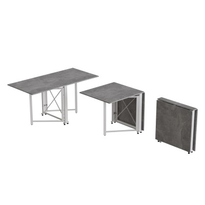 Стол-книжка трансформер Орион 2 Ferrum-decor 750x1520x730 Белый металл ДСП Бетон 16 мм (FRD-104596) Стол-книжка трансформер Орион 2 Ferrum-decor 750x1520x730 Белый металл ДСП Бетон 16 мм (FRD-104596)