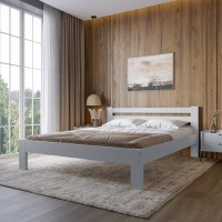 Полуторная деревянная кровать Mebigrand Бавария Светло-серый (RAL7040) 120х190 см (MBG-14878)