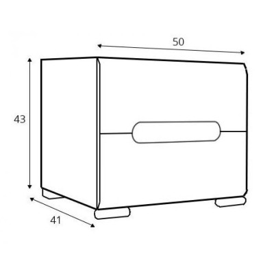 Тумба приліжкова ВМК  Ацтека KOM2S/4/5 N Білий/Білий глянець 