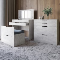 Комод-трюмо з дзеркалом, нішою під сидінням та ящиком LION Азія Бетон