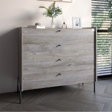 Комод із 4 ящиками LION Wood з чорними ніжками 100х90х45 см Шварцвальд 