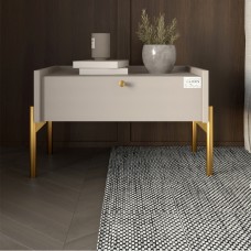 Тумба ліжкова LION Wood з одним ящиком Кашемір золоті ніжки 