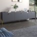 Тумба під телевізор на 3 шухляди LION Wood з золотими ніжками 180x40x50 см Антрацит - фото 1