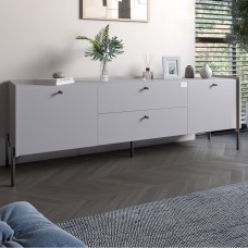Тумба під телевізор із ящиками LION Wood із чорними ніжками 180х50х40 см Кашемір 