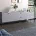 Тумба під телевізор з шухлядами LION Wood з чорними ніжками 160x40x65 см Кашемір - фото 1