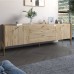 Тумба под телевизор с ящиками LION Wood с золотыми ножками 180х50х40 см Дуб Аппалачи (LION-043112) - фото 1