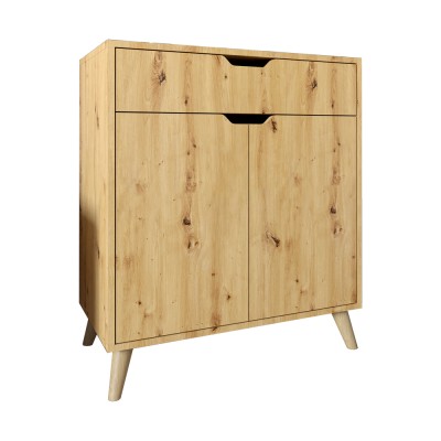 Комод в гостиную с ножками в цвете Орех светлый М-ЗОН Борн 750 Дуб Артизан Комод в гостиную с ножками в цвете Орех светлый М-ЗОН Борн 750 Дуб Артизан