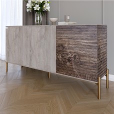 Комод закритий у вітальню на золотих металевих ніжках LION Грей 154x38x76,5 см Шварцвальд/Дерево 