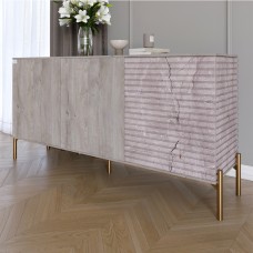 Комод закритий у вітальню на золотих металевих ніжках LION Грей 154x38x76,5 см Шварцвальд/Камінь 