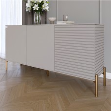 Комод закритий у вітальню на золотих металевих ніжках LION Грей 154x38x76,5 см Кашемір/Кашемір 