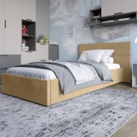 Полуторная кровать LION Краш Лили 02 велюр (Бежевый) 120х200 см (LION-044166)