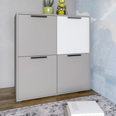 Тумба чотиридверна LION Краш 82x43x86 см Кашемір/Німфея альба білий 