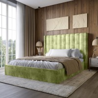 Двуспальная кровать LION Нино 160x200 см SILK 201 Фисташковый (LION-045041)