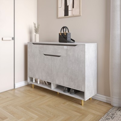 Тумба для взуття у передпокій LION Салліван Тумба-2 Бетон