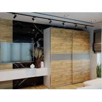 Шкаф-купе двухдверный Doros G-Caiser 220х60х240 см Белый/Тахо/Графит (DRS-011010)